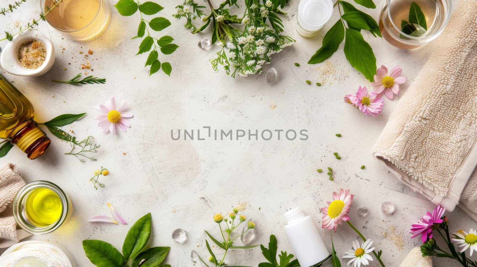 Beauty and wellness composition crafted with clear space for personalized text