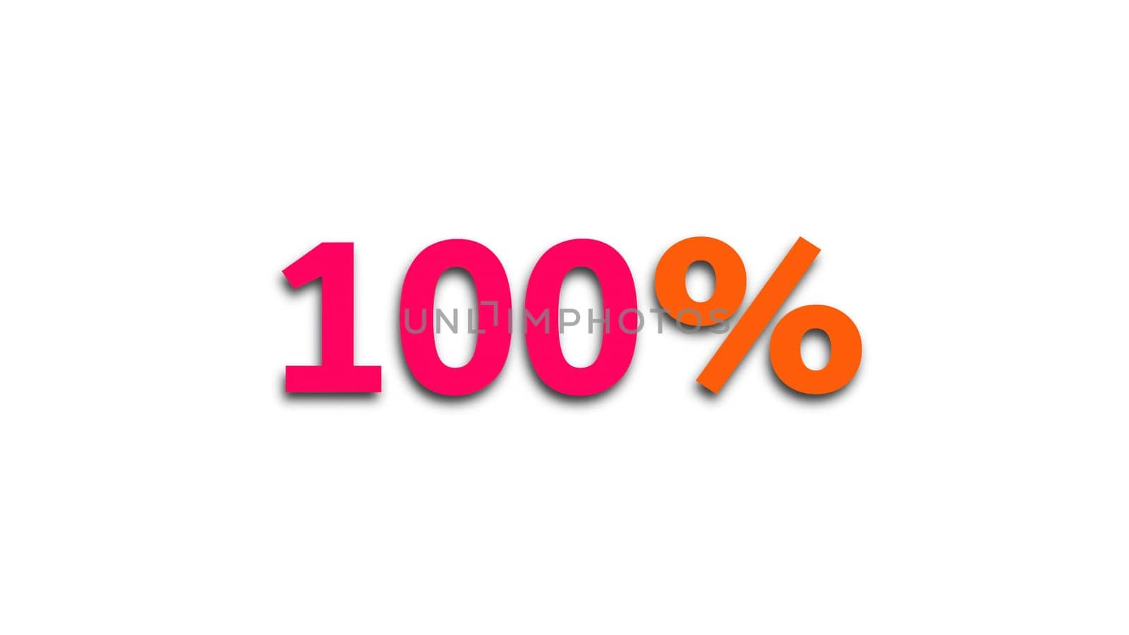 100 text. Computer generated 3d render