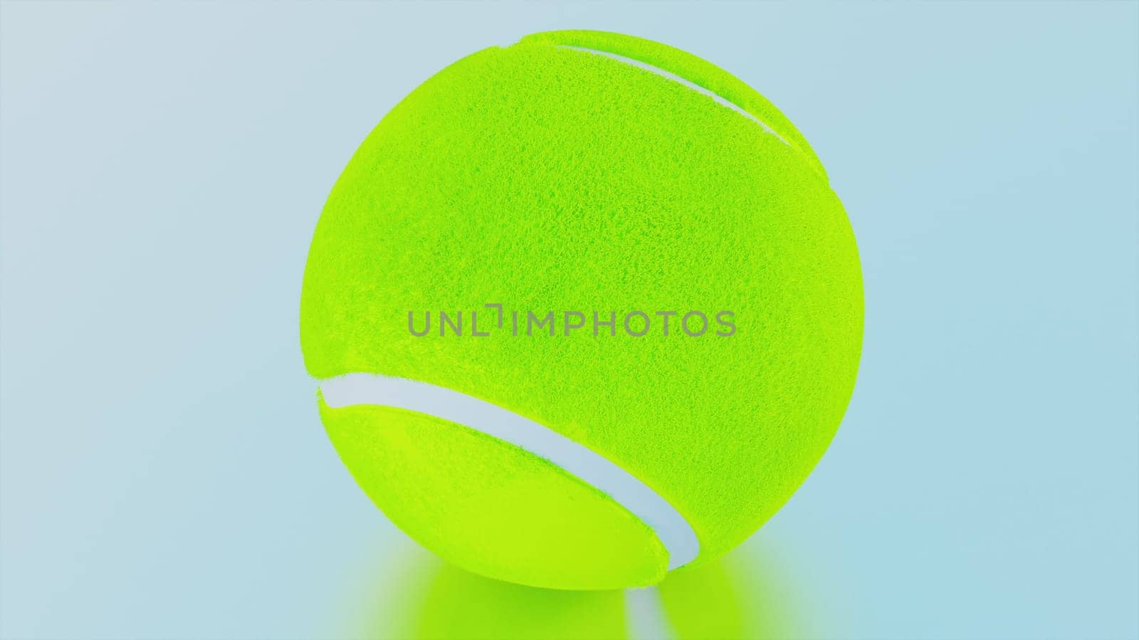 Tennis ball reflection. Computer generated