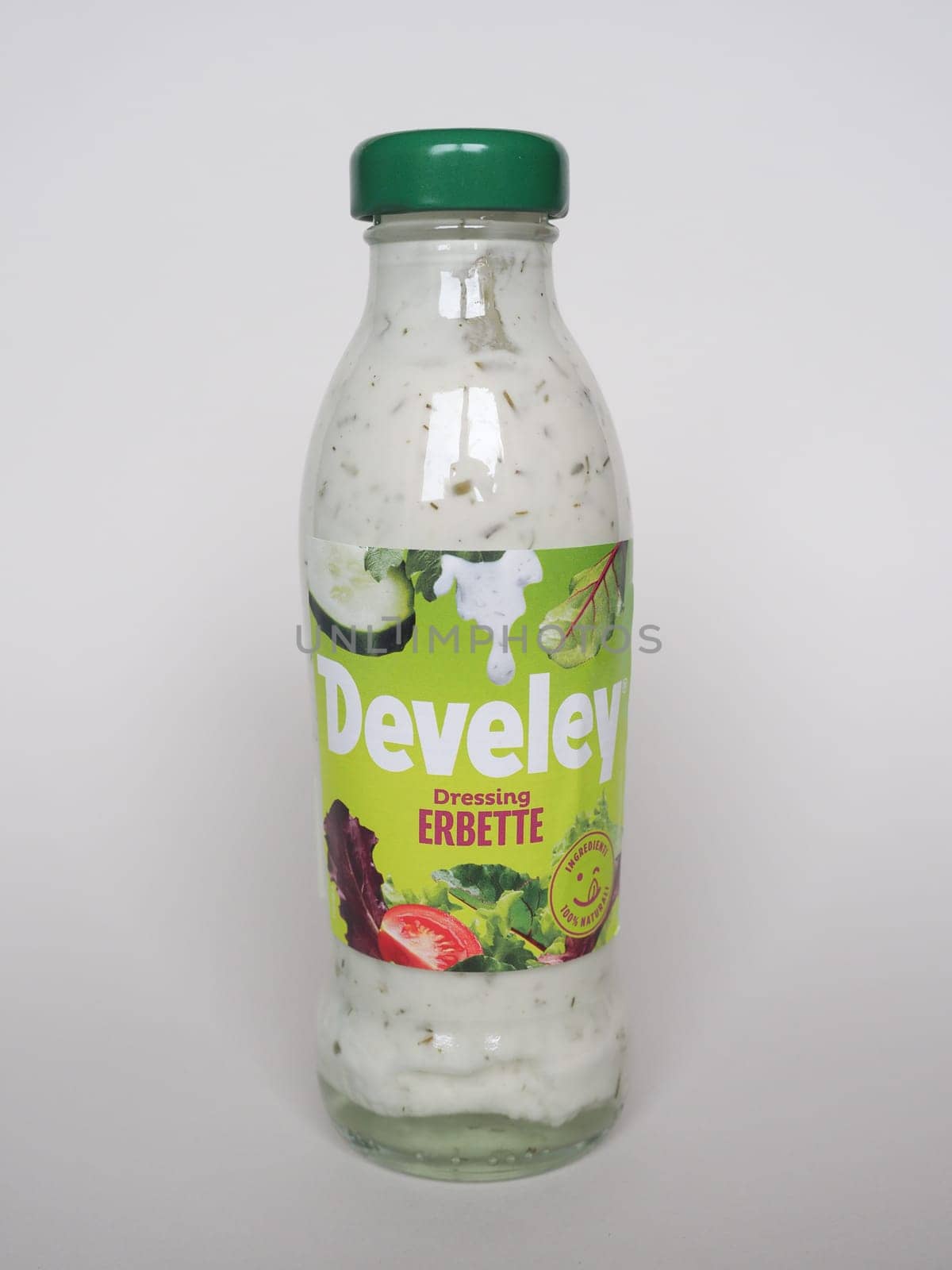 MUNICH, GERMANY - SEPTEMBER 12, 2024: Bottle of Develey salad dressing