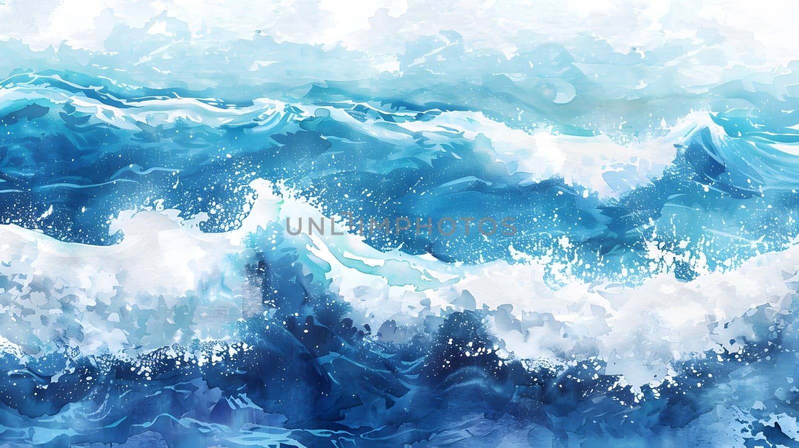 Abstract watercolor big wave for textures