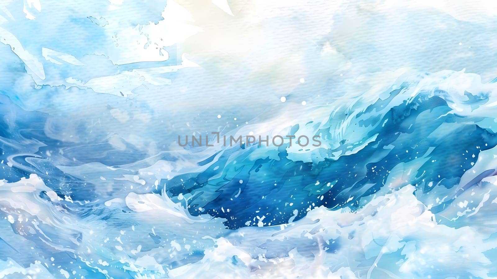 Abstract watercolor big wave for textures