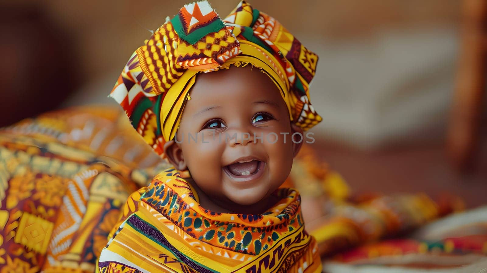 Adorable African baby in traditional clothing