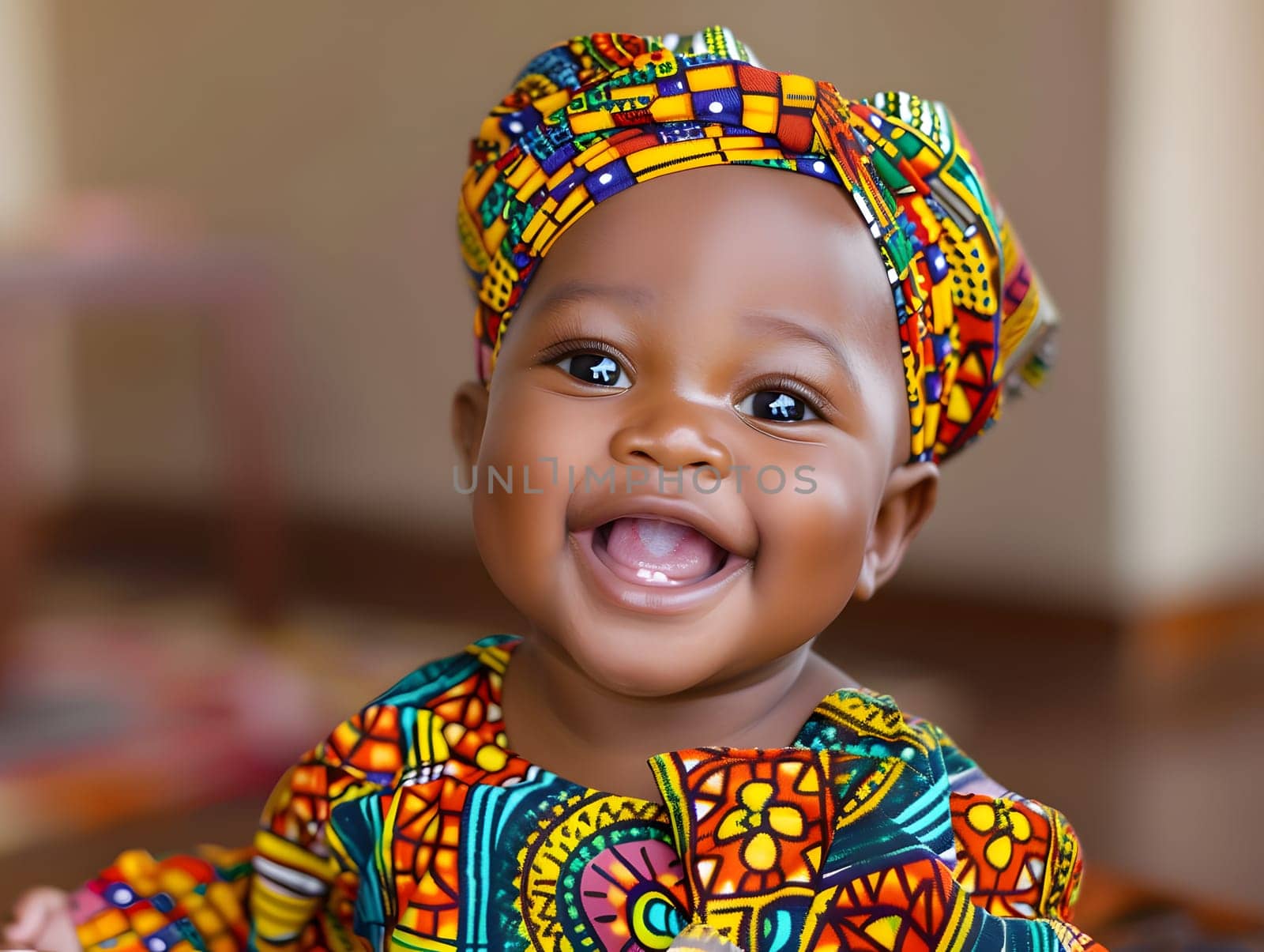 Adorable African baby in traditional clothing