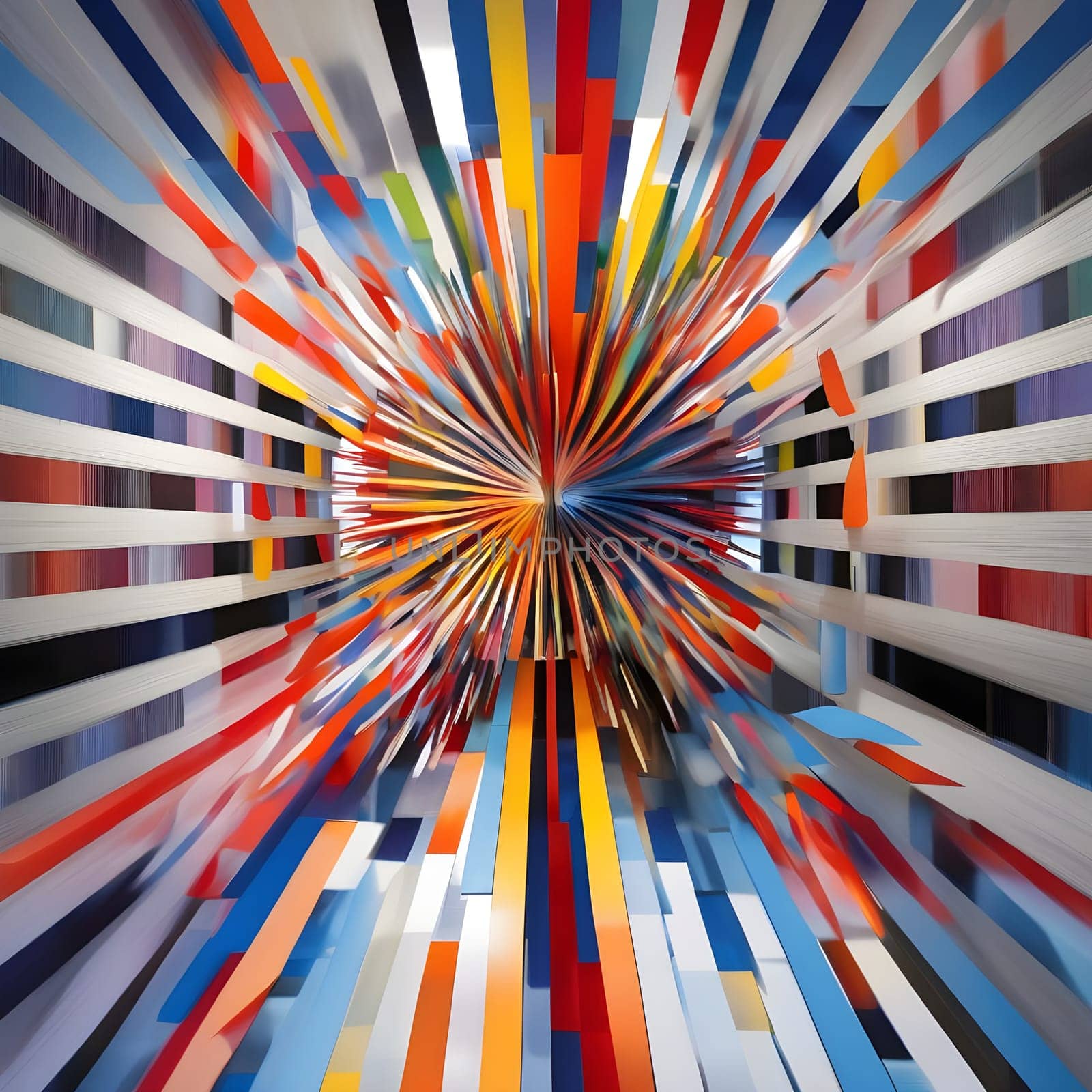 artificial intelligence generated image of Yaacov Agam's optical 3D colorful sculpture, an interactive and kinetic exploration of perception