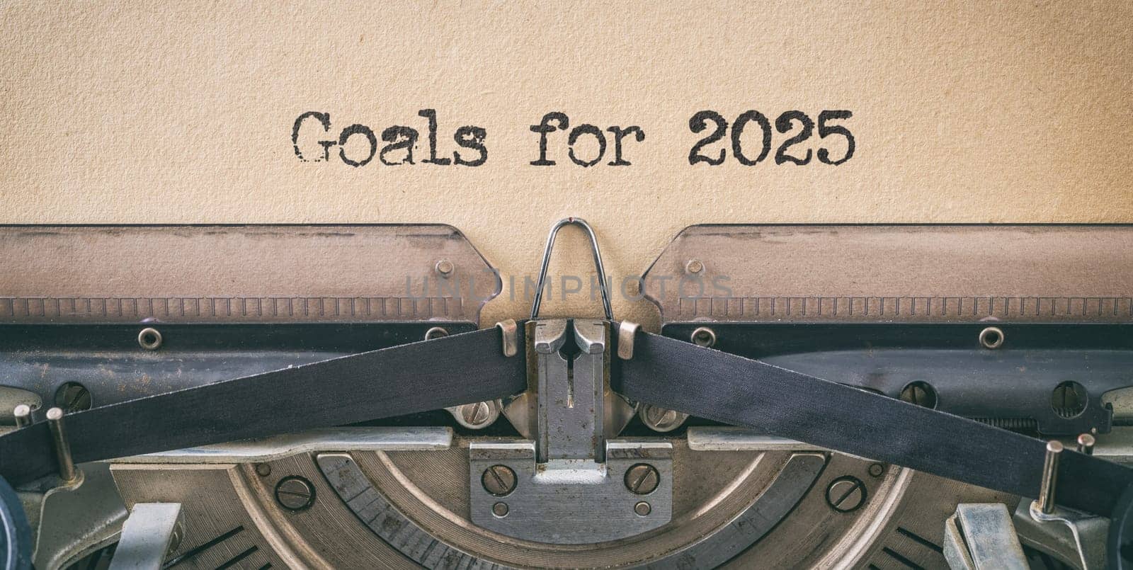 Text written with a vintage typewriter - Goals for 2025