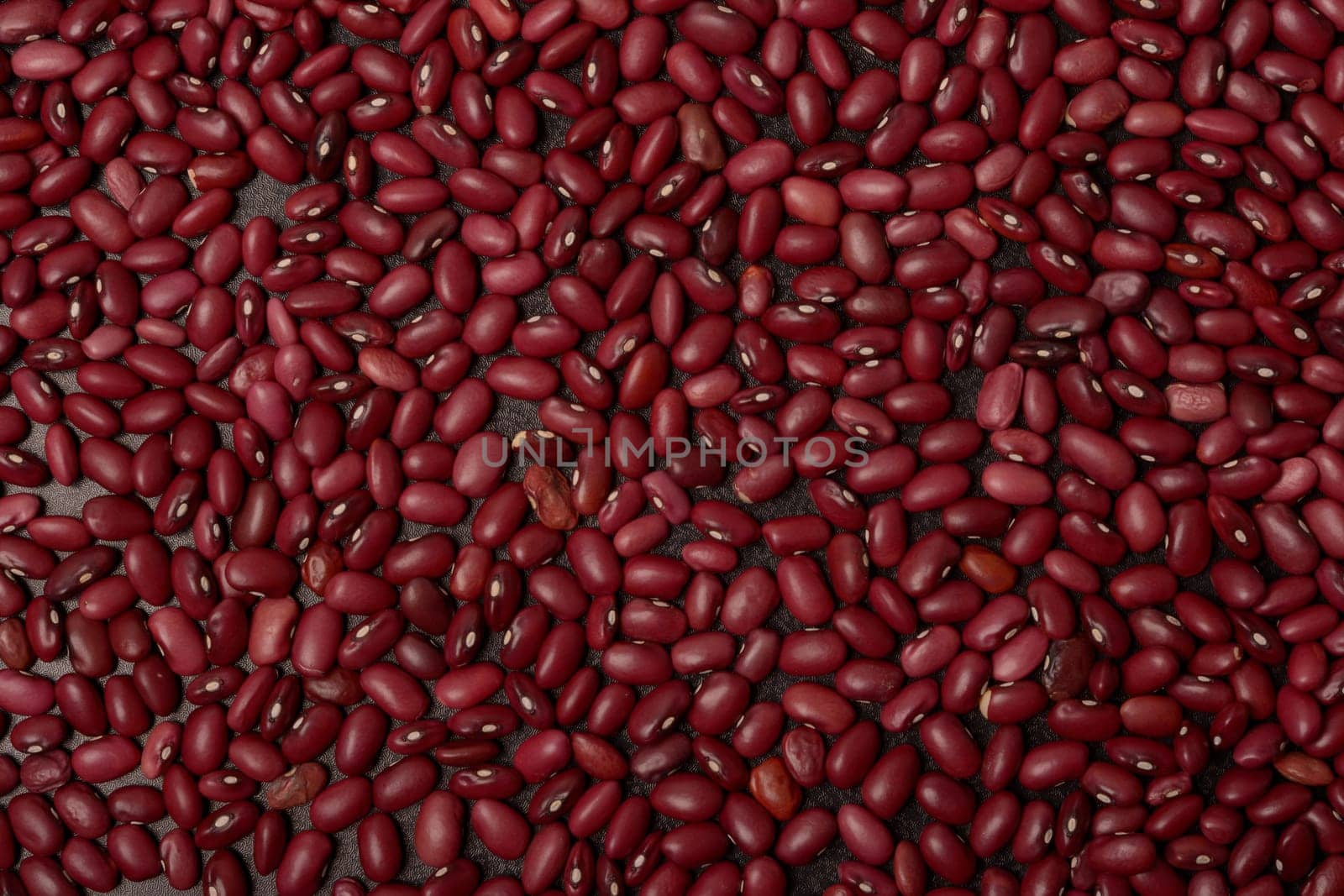 Red beans close up texture pattern background, top viewpoint