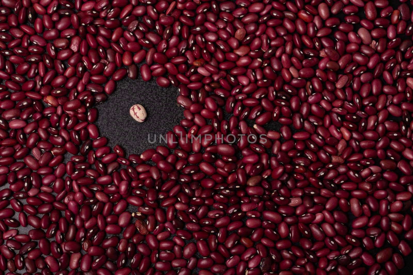Red beans speech texture pattern background, top viewpoint