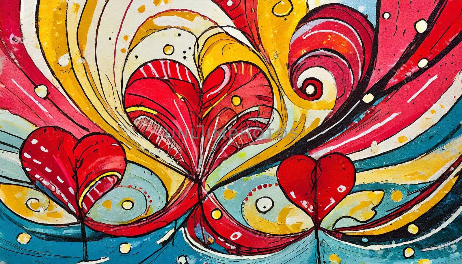 Abstract Heart Tree Painting - Generative Art