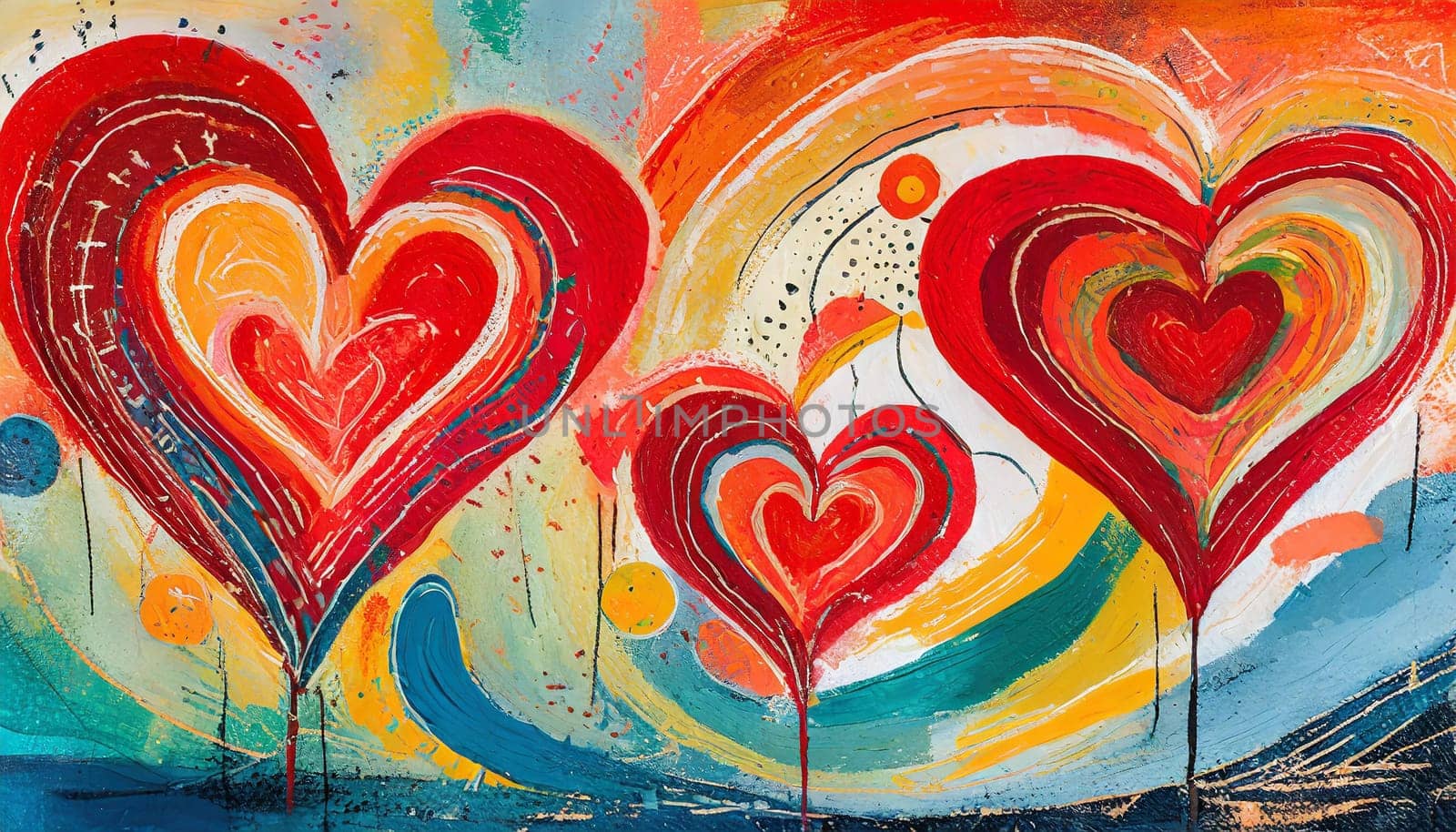 Abstract Heart Tree Painting - Generative Art