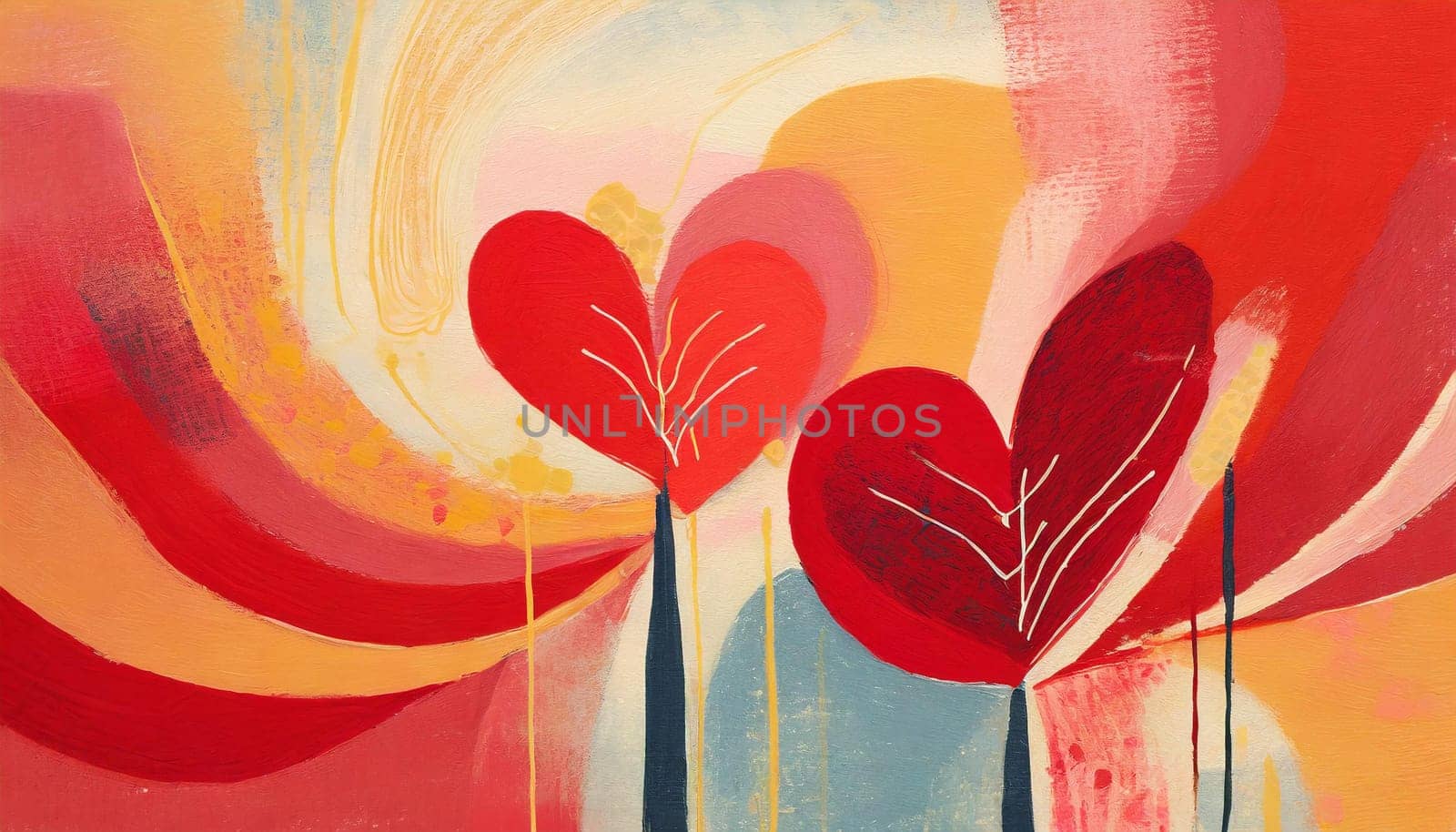 Abstract Heart Tree Painting - Generative Art