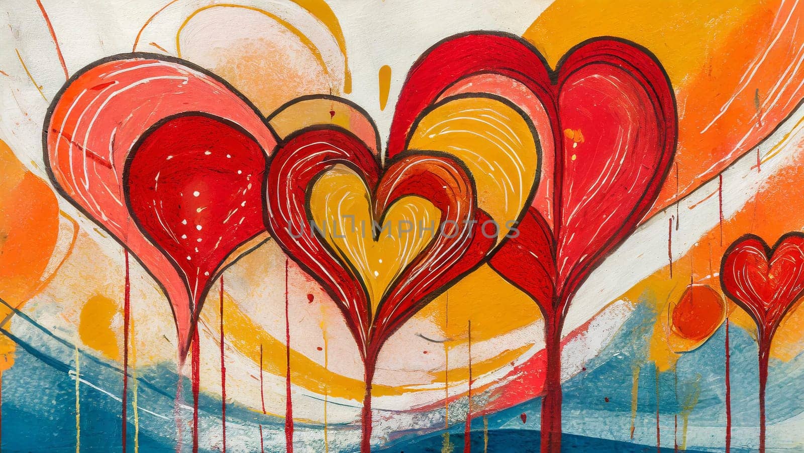 Abstract Heart Tree Painting - Generative Art
