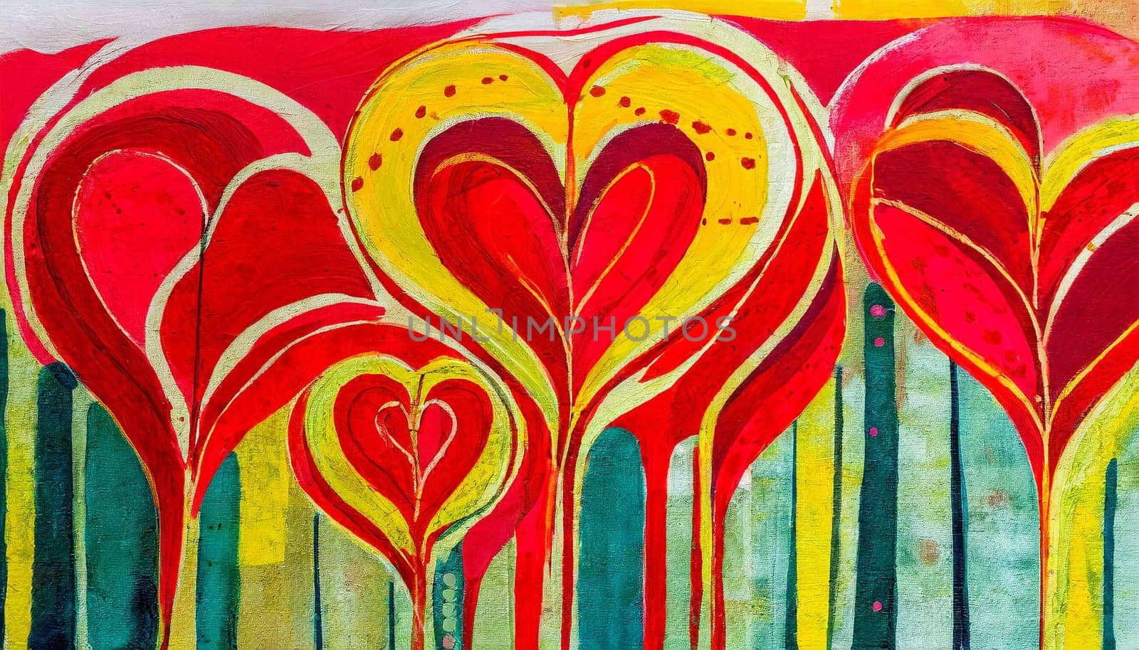 Abstract Heart Tree Painting - Generative Art