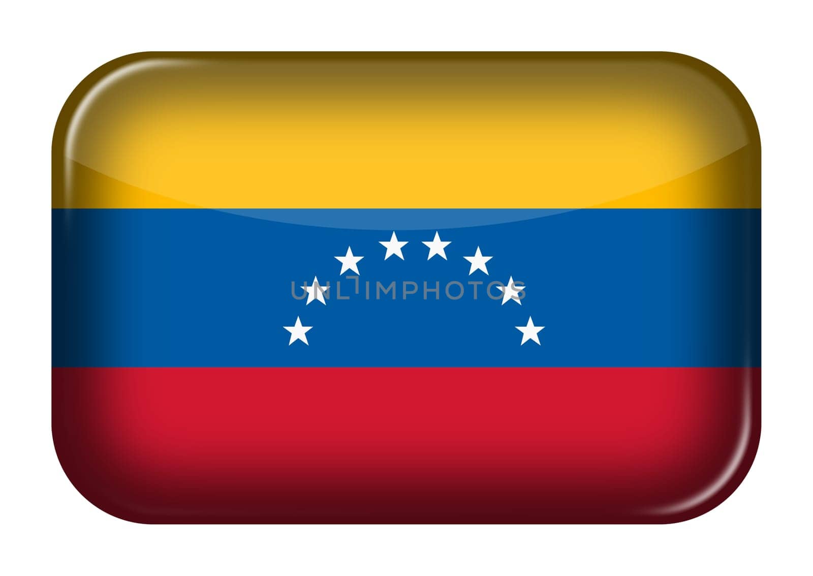 A Venezuela web icon rectangle button with clipping path 3d illustration