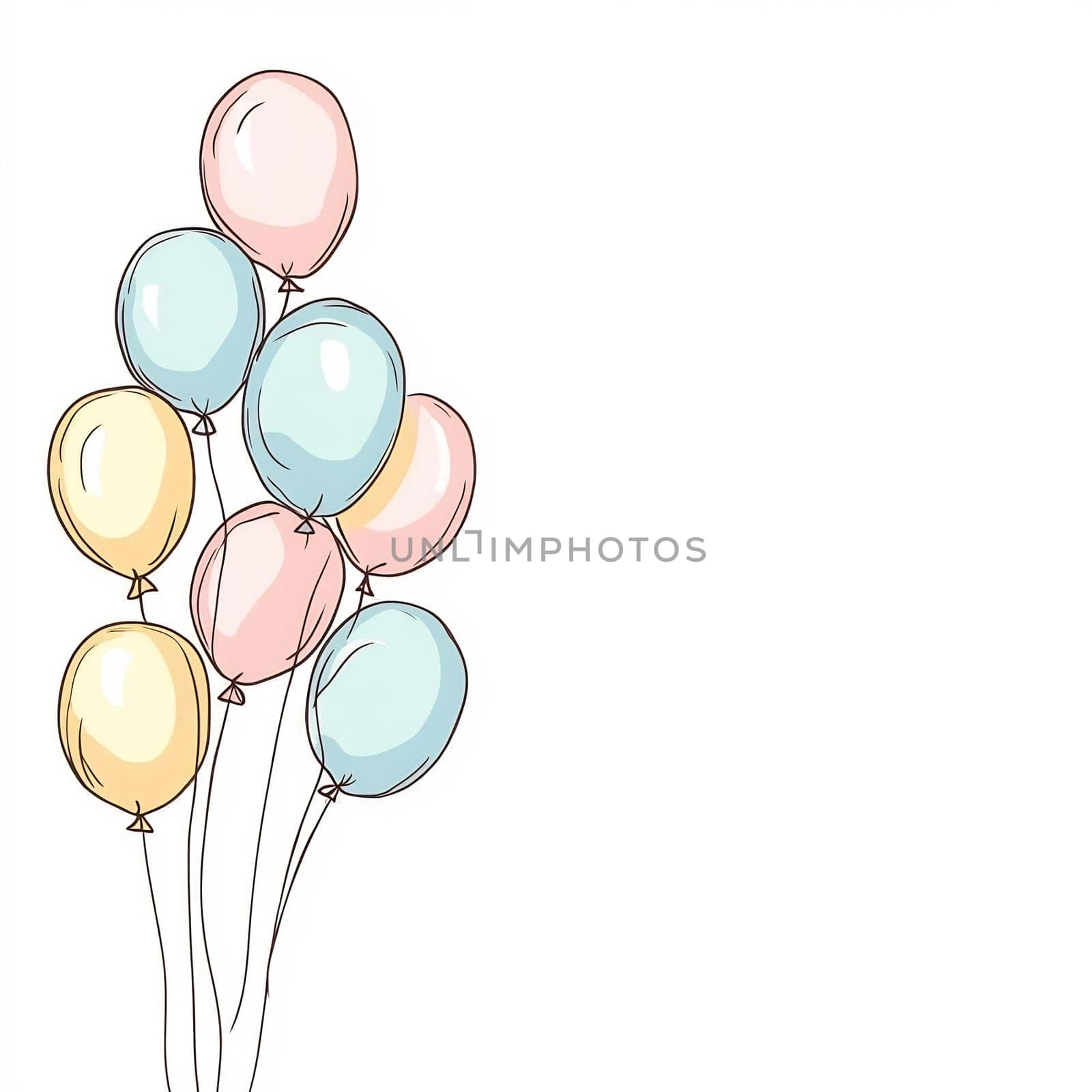 A bunch of pastel balloons in various colors floats together, perfect for adding joy to any celebration or party setting.