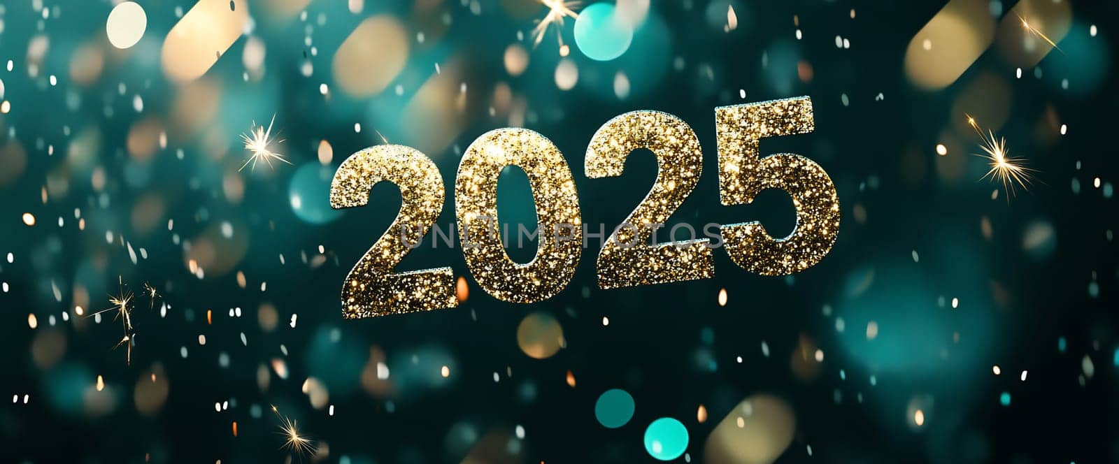 Festive decorations and sparkling lights welcome the year 2025, creating an atmosphere of joy and celebration for a fresh start.