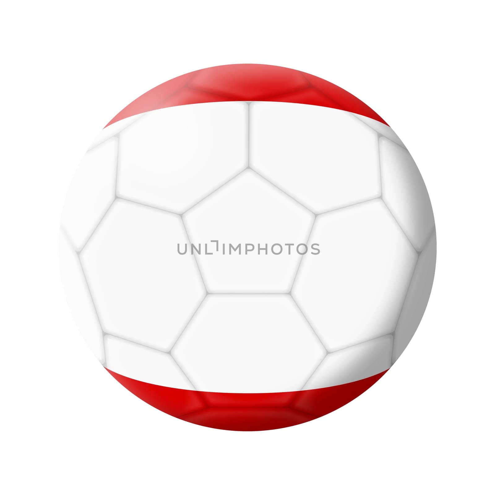 A Tahiti soccer ball football 3d illustration isolated on white with clipping path