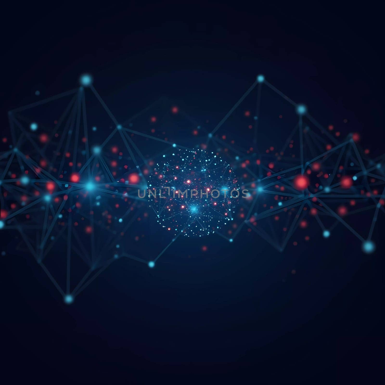 This artwork showcases a stunning representation of artificial intelligence through intricate data patterns and vivid color contrasts. It highlights fusion of technology and creativity. Generative AI.