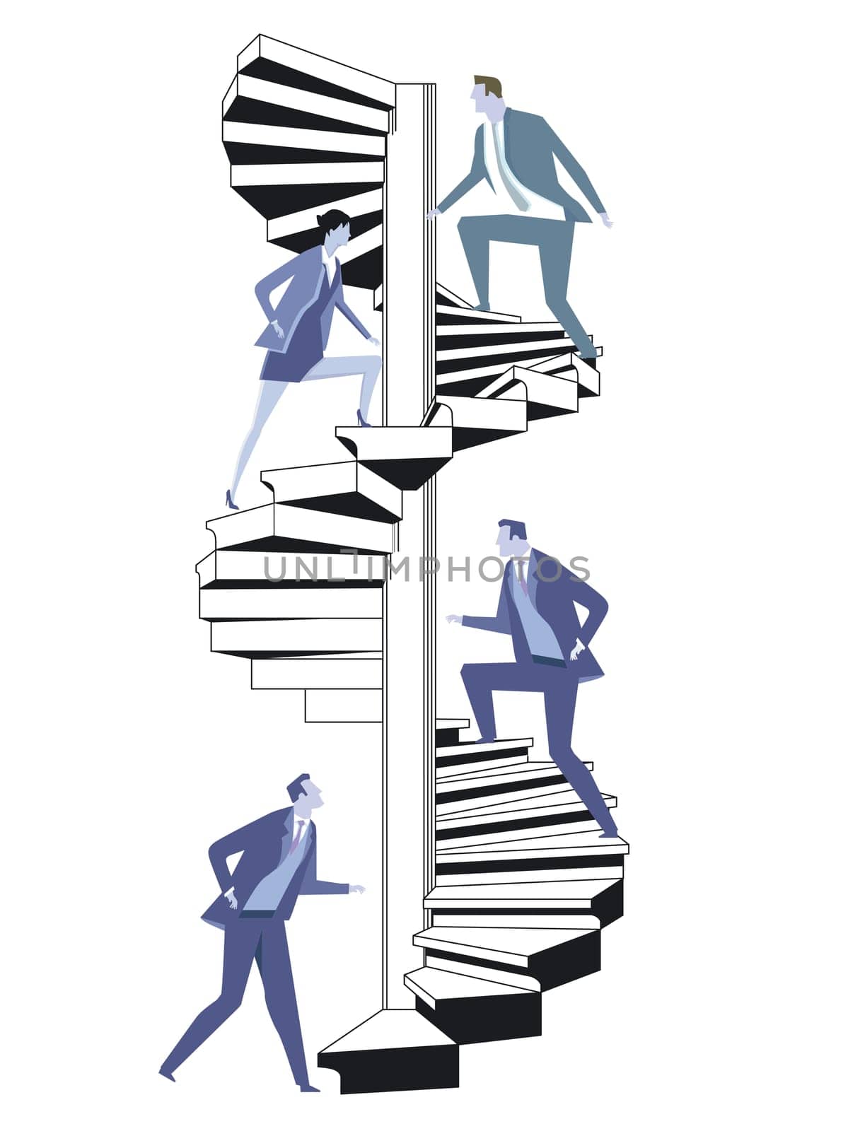 Career advancement, business improvement, illustration concept