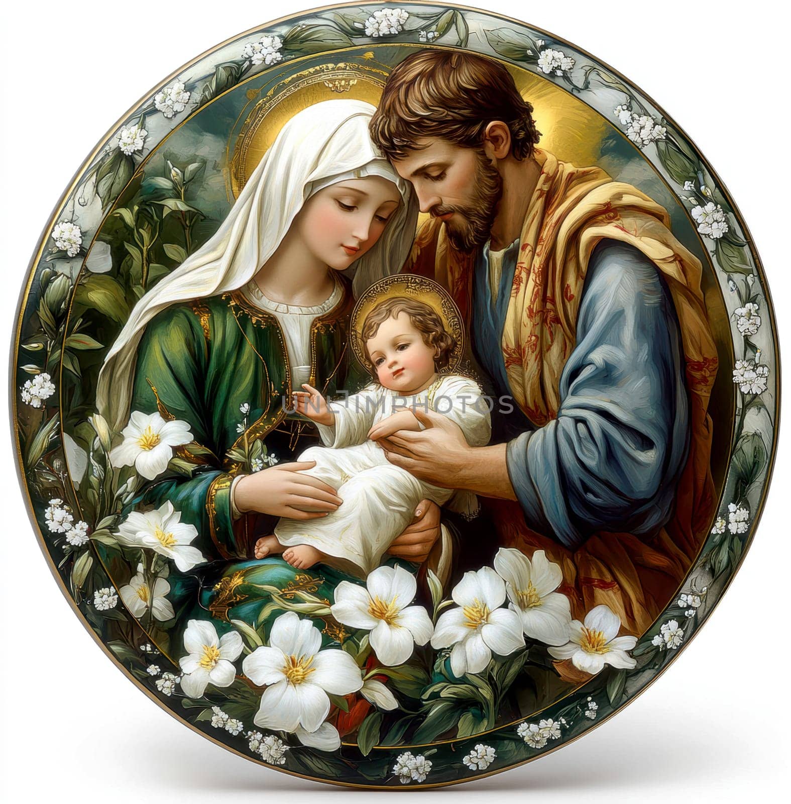 Sacred family. AI generative.