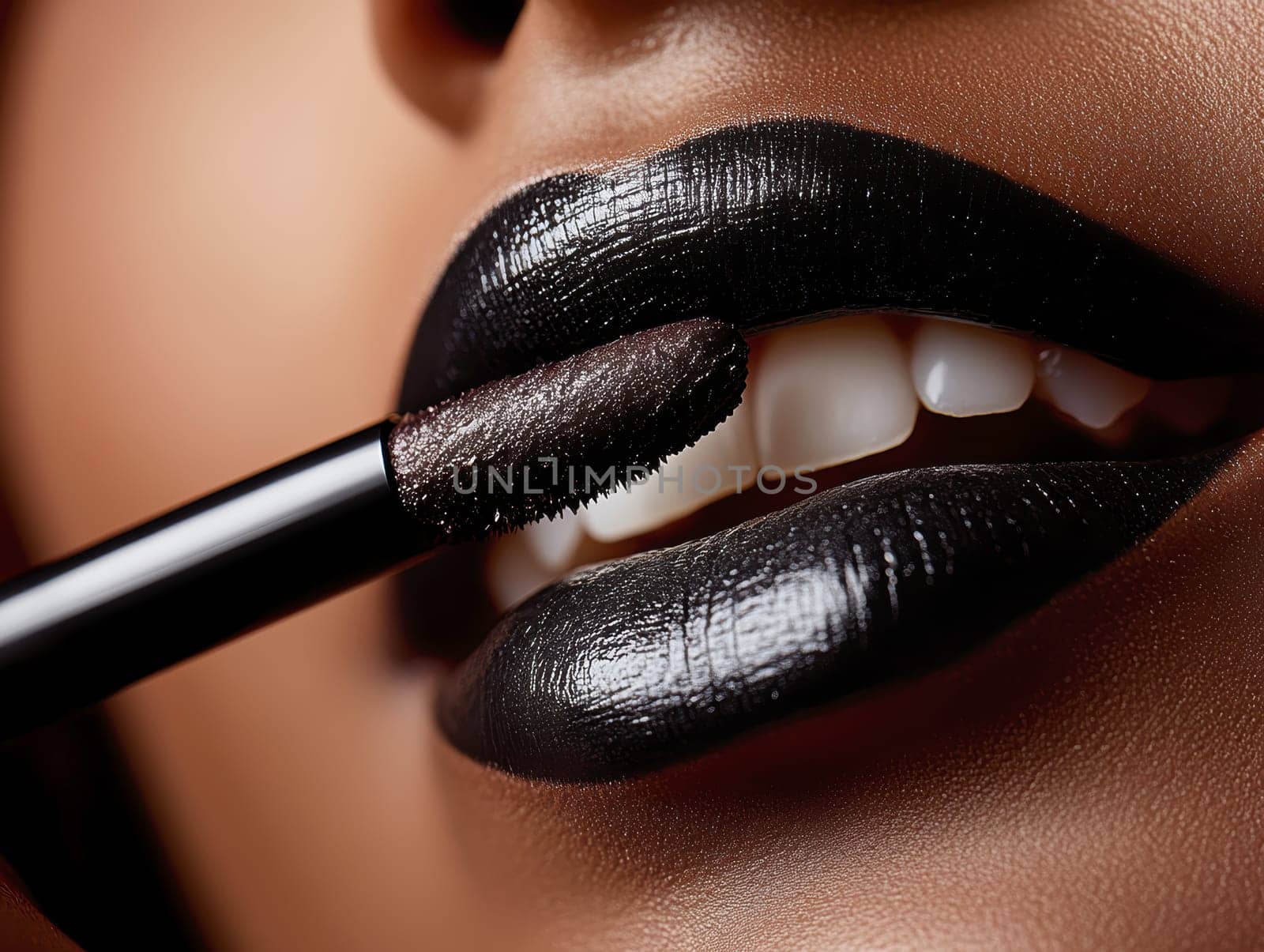 Fashionable types of lipsticks,red, black, pink and maroon. AI generative.