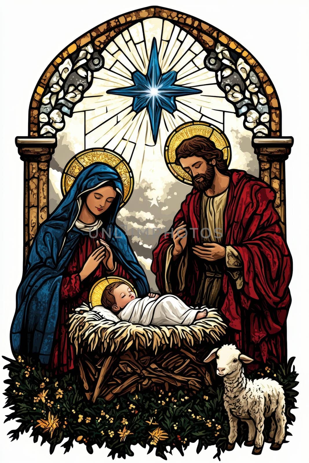 Sacred family. AI generative.