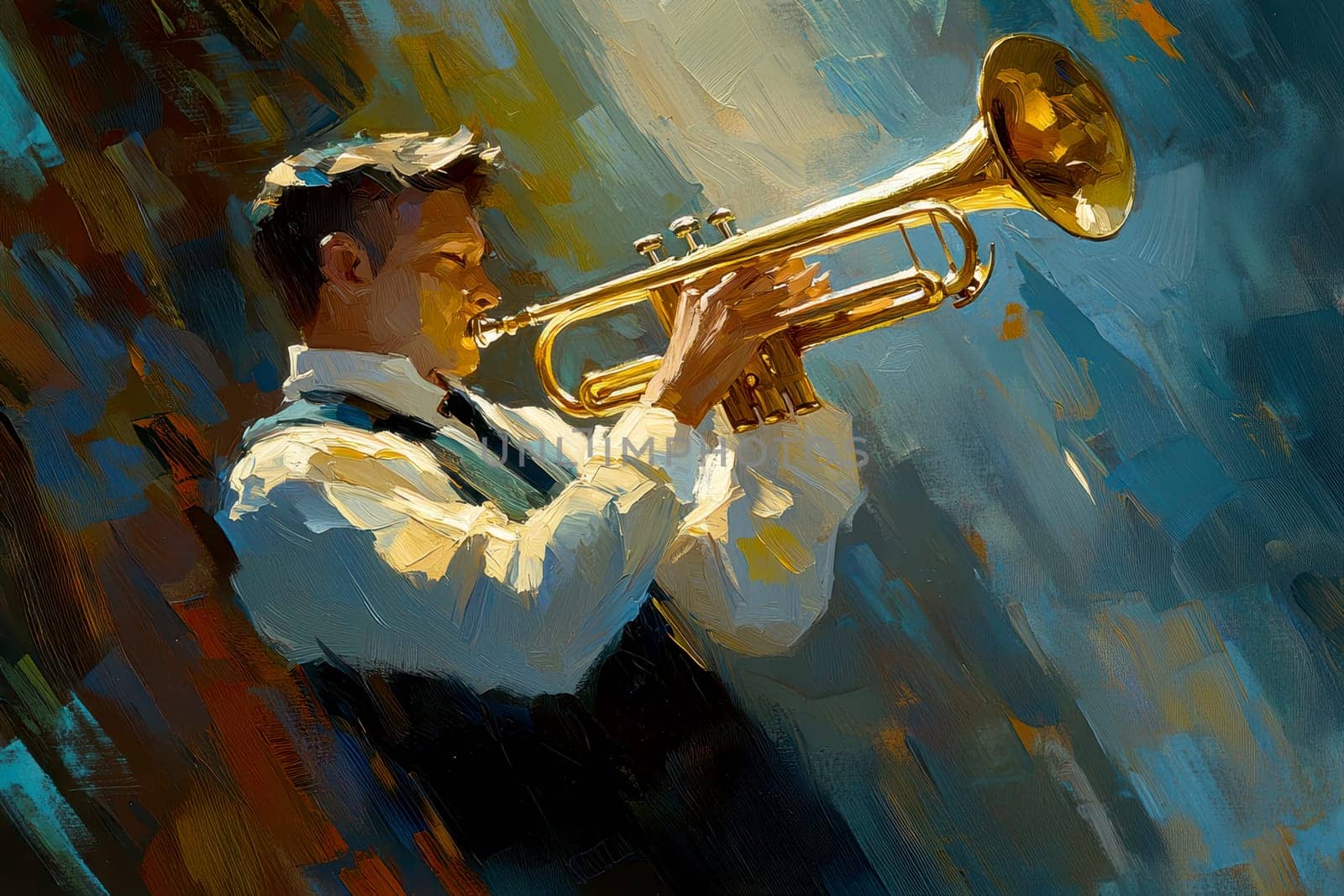 a jazz bar stage. AI generative.