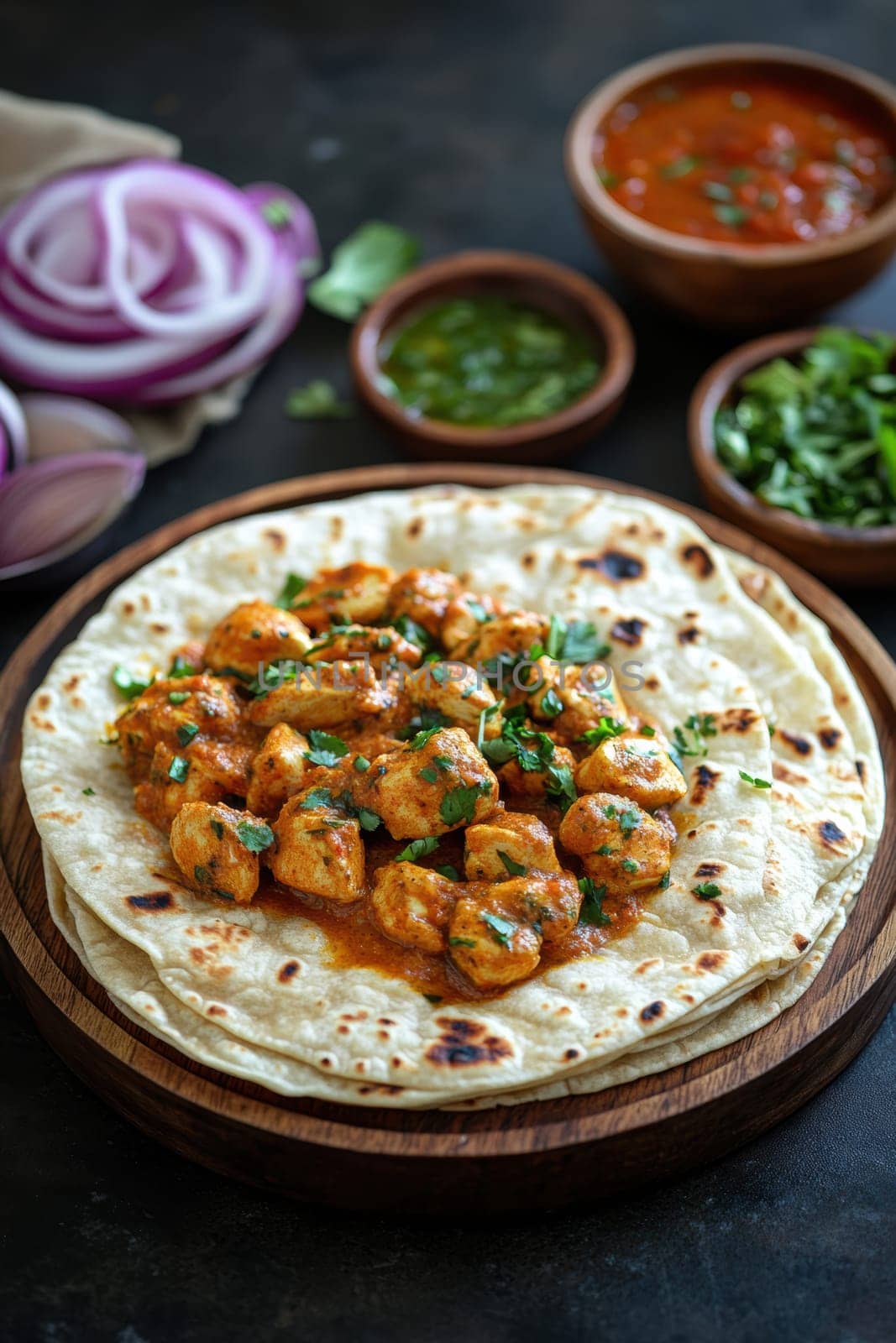 Chicken Masala dish. AI generative.