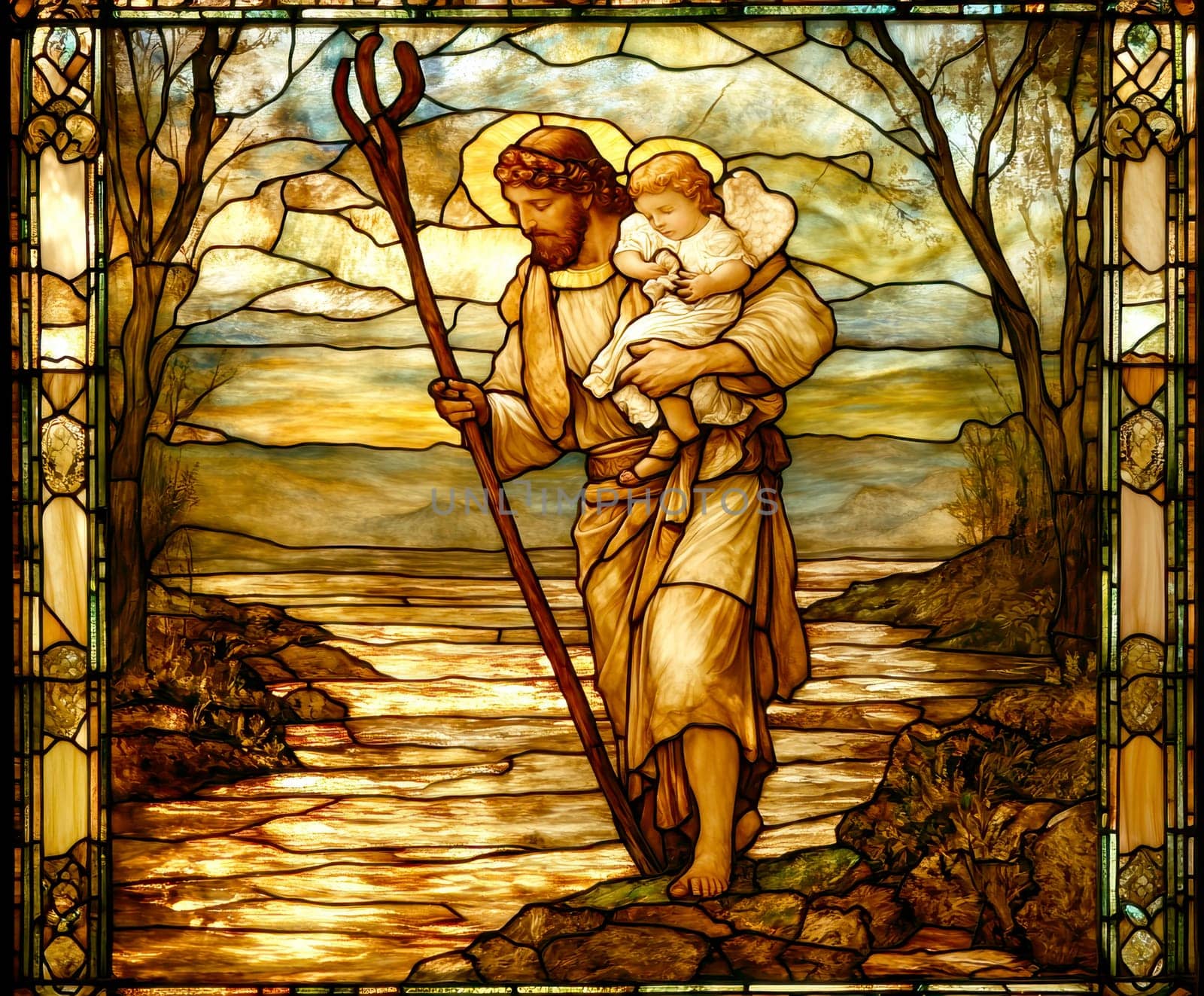 St. Christopher. AI generative.