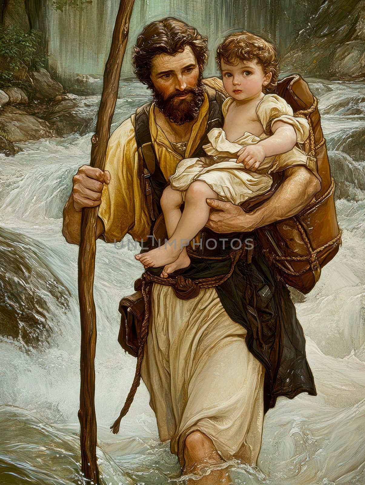 St. Christopher. AI generative.