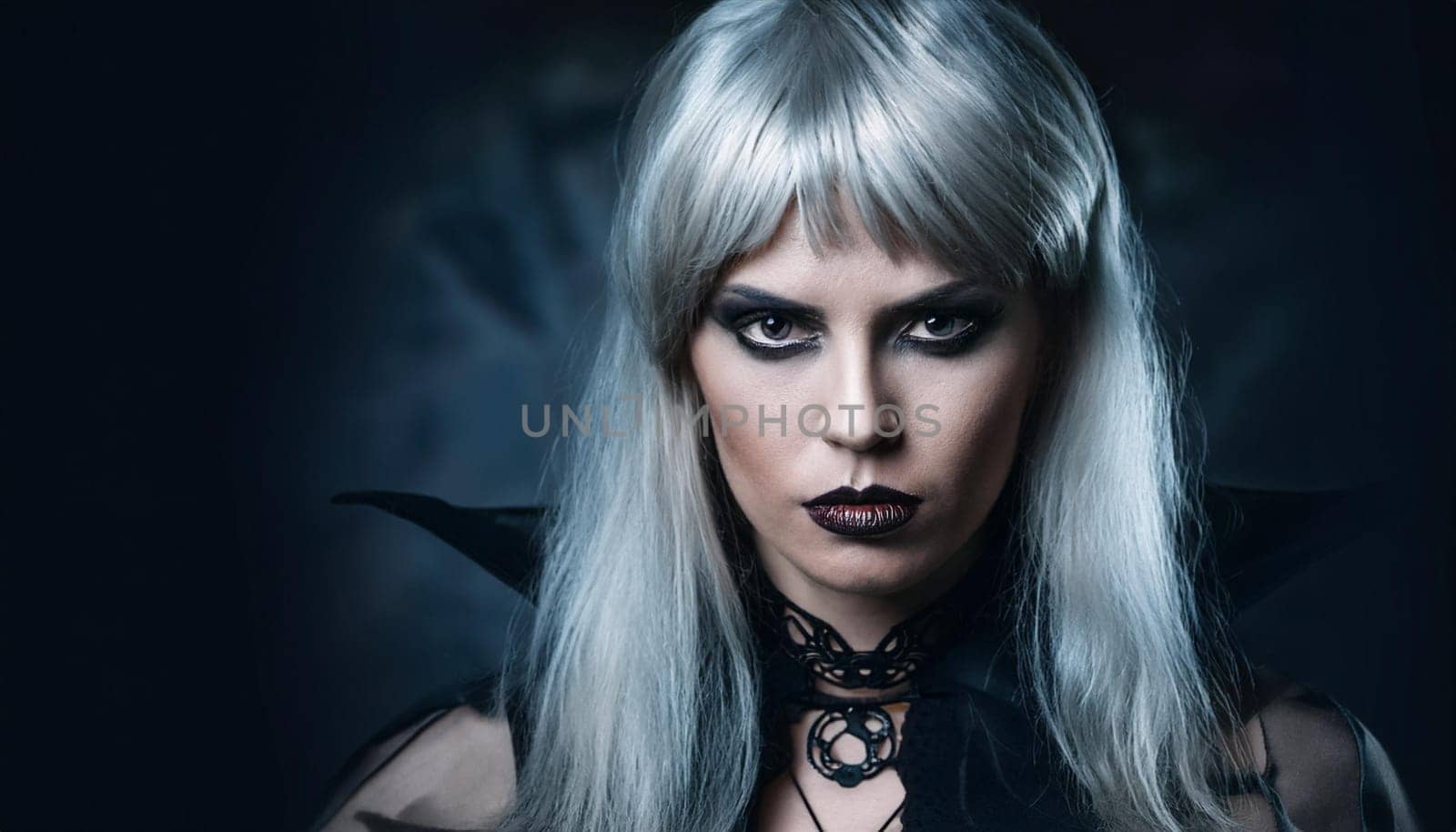 pretty young gothic woman, AI generated image