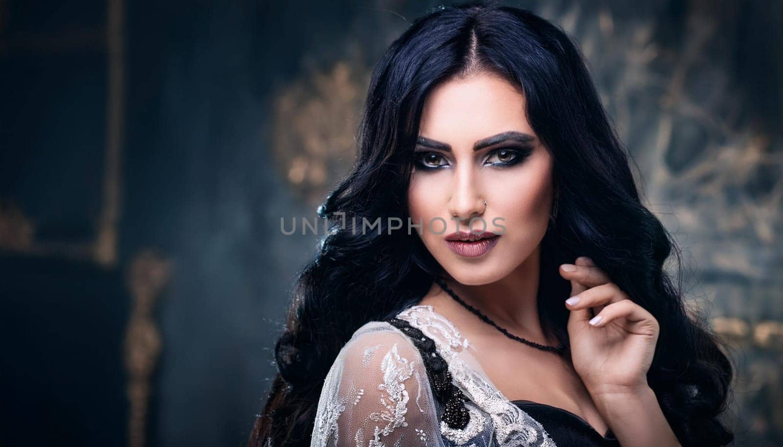 pretty young gothic woman, AI generated image