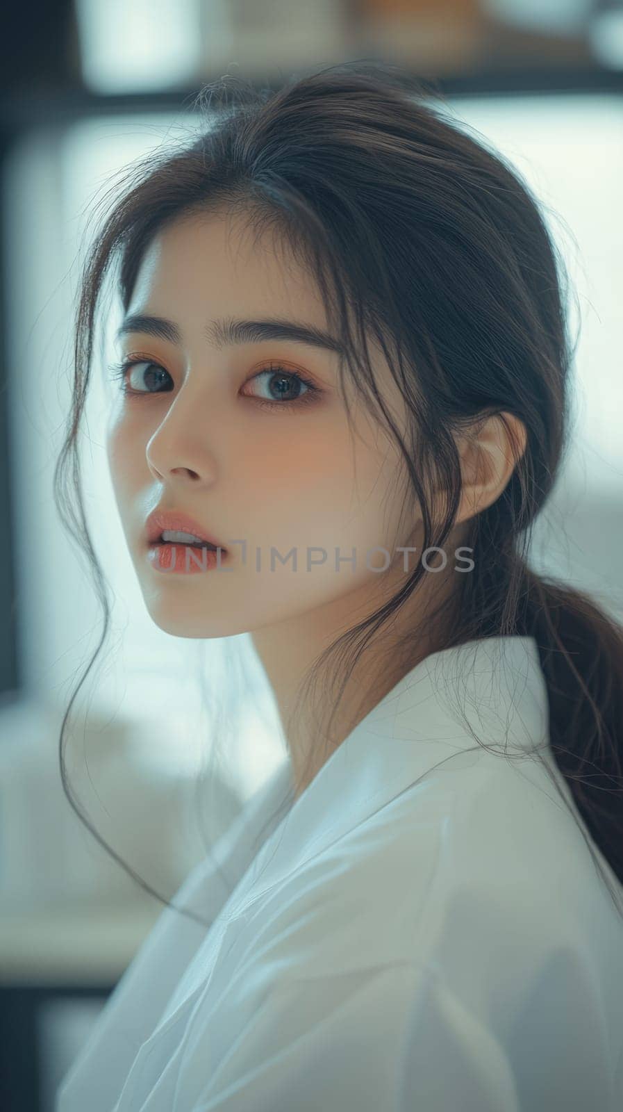 Beautiful young Asian female doctor wearing white lab coat in hospital. Medical professional nurse at work. Healthcare and medicine concept.