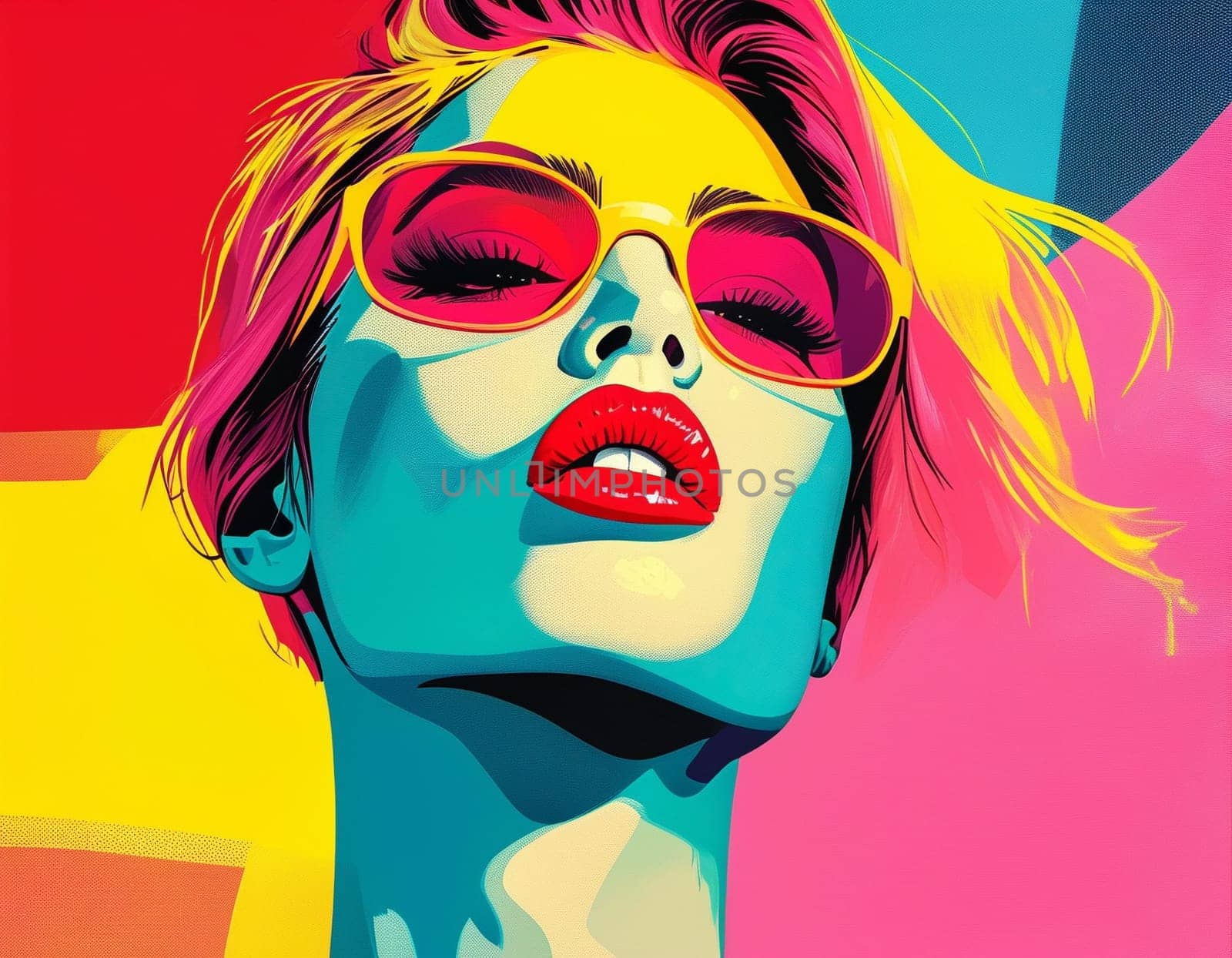 Vibrant Pop Art Portrait Of A Modern Woman - Generative Art