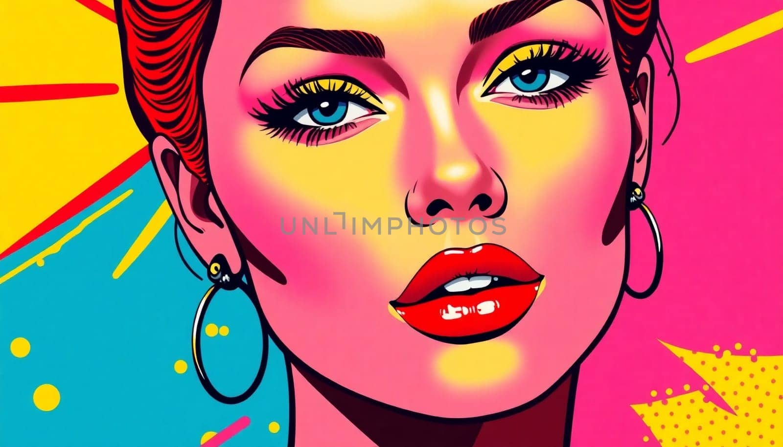 Pop Art Woman Portrait - Generative Art