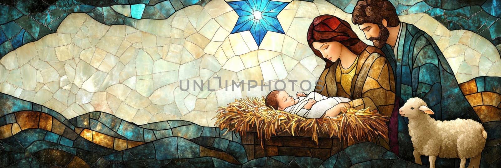 Sacred family. AI generative.