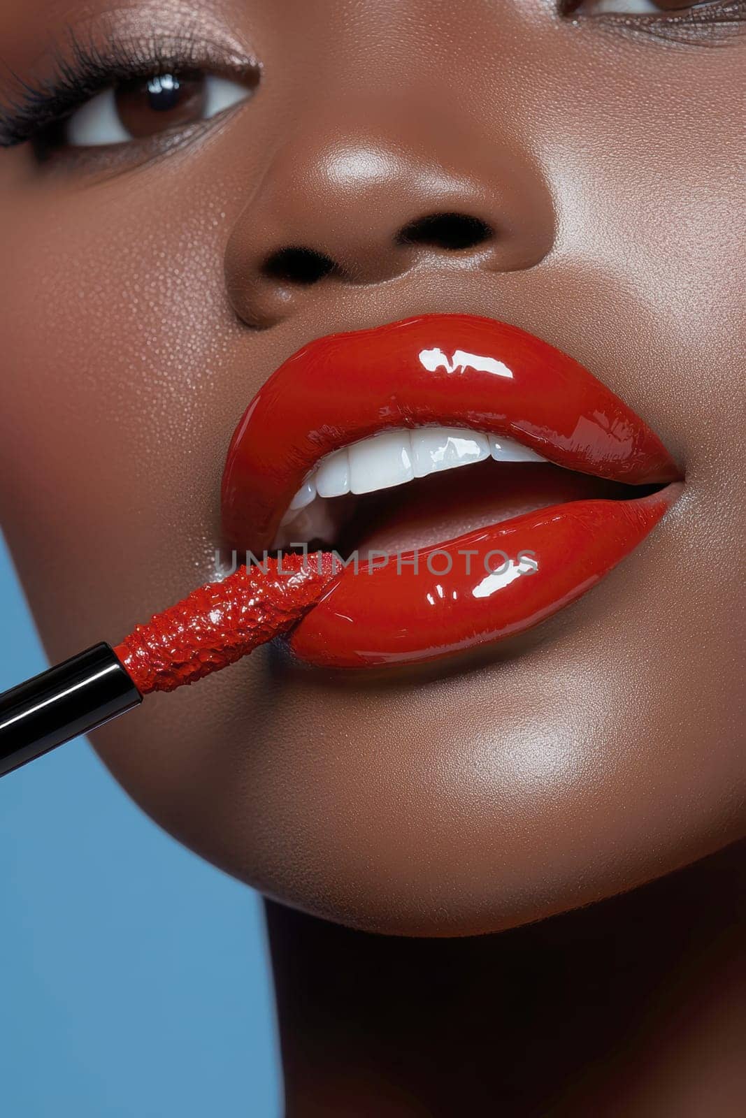 Fashionable types of lipsticks,red, black, pink and maroon. AI generative.