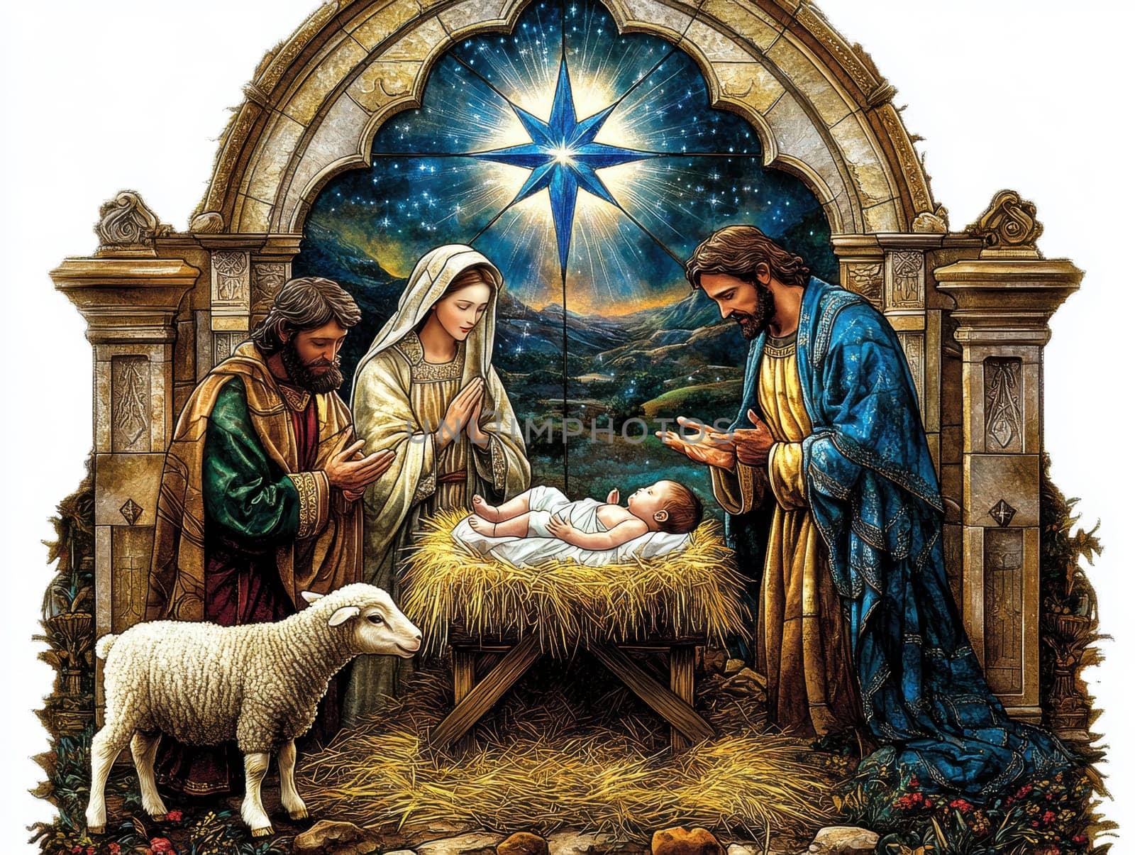Sacred family. AI generative.
