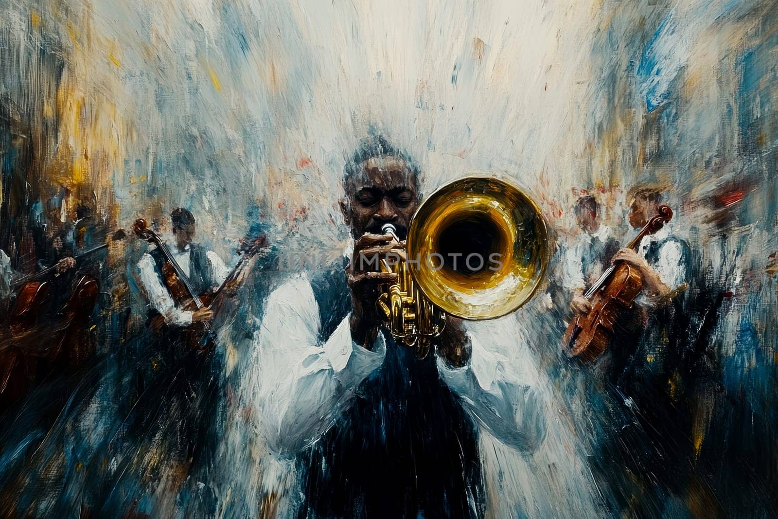 a jazz bar stage. AI generative.
