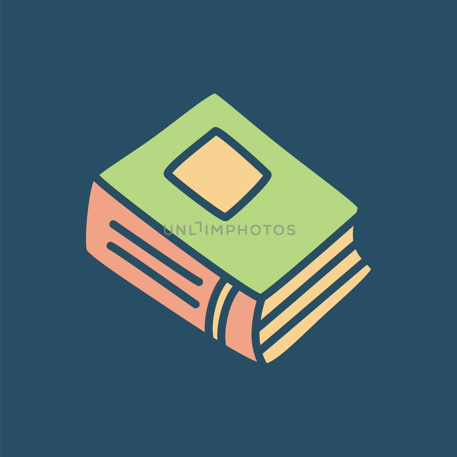 Doodle book or notebook icon with bookmark, handdrawn with thin line. Knowledge and education symbol. Vector illustration isolated on white background