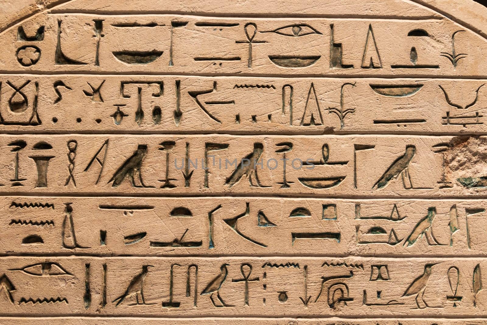 Ancient Egyptian hieroglyphics. Vintage background