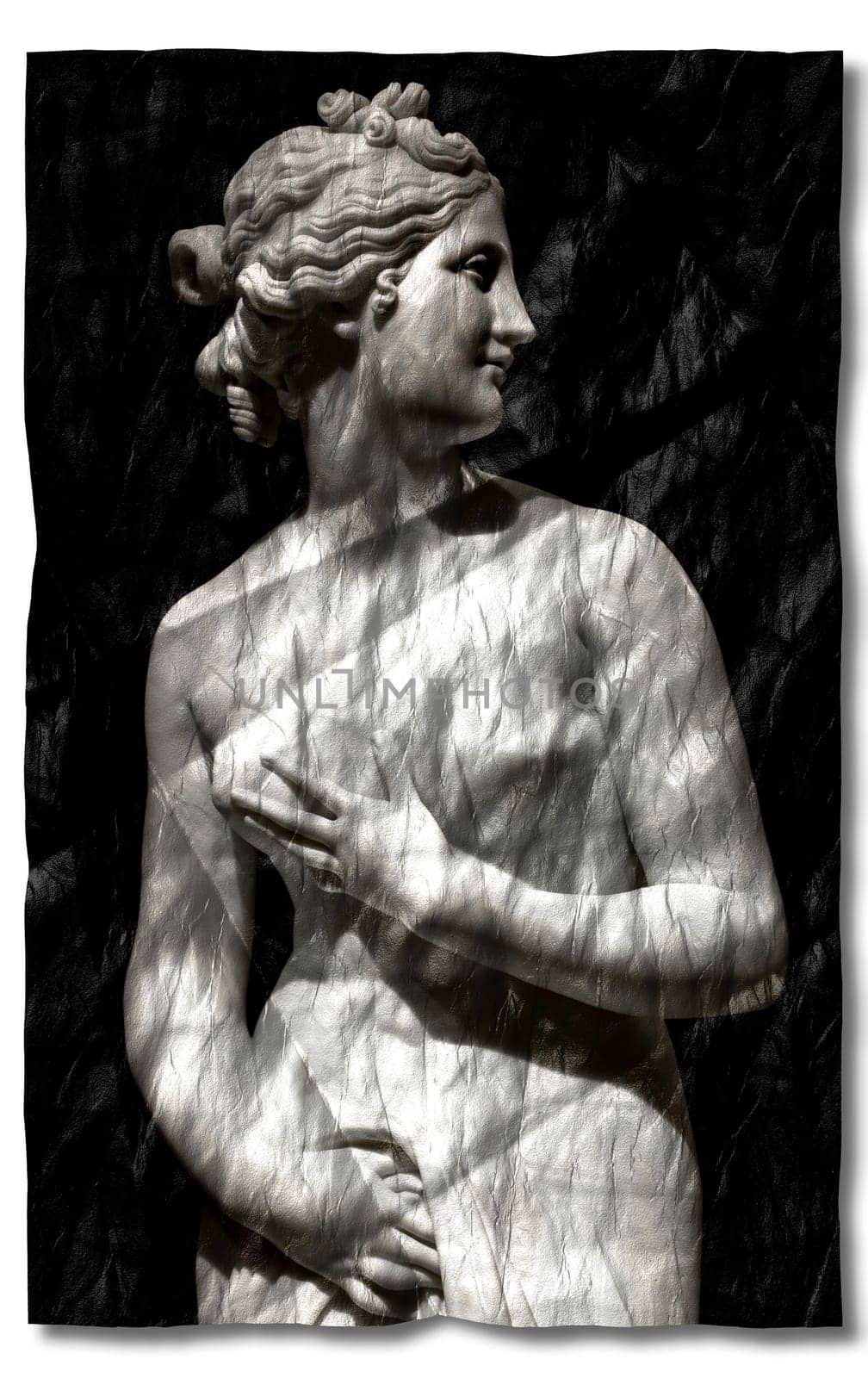 Creative picture of Venus statue - classical Greek statue of young beautiful woman