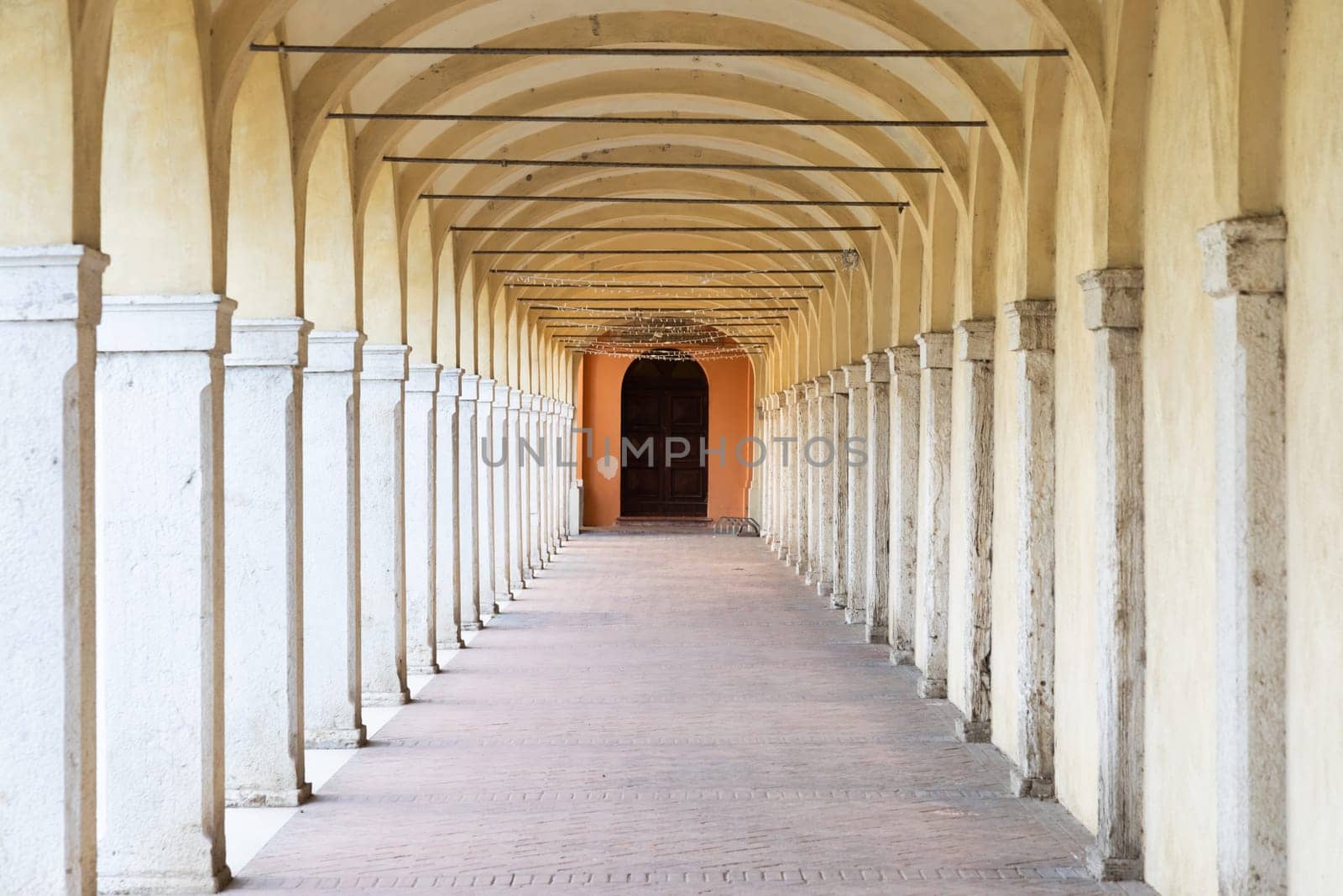 Comacchio, Italy. Antique archway, old porch of Loggiato dei Capuccini