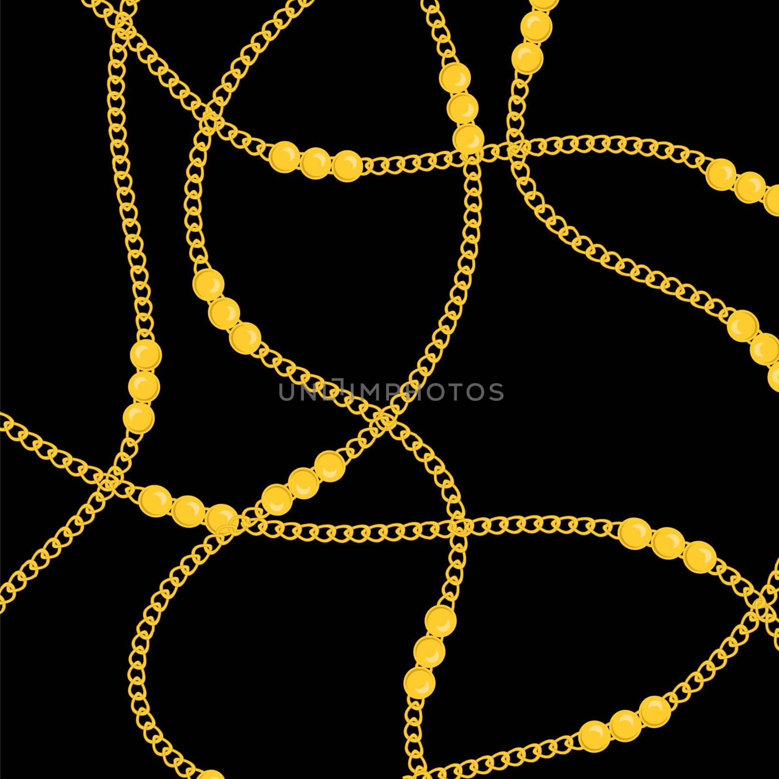 Raster gold pattern. Yellow chain background.