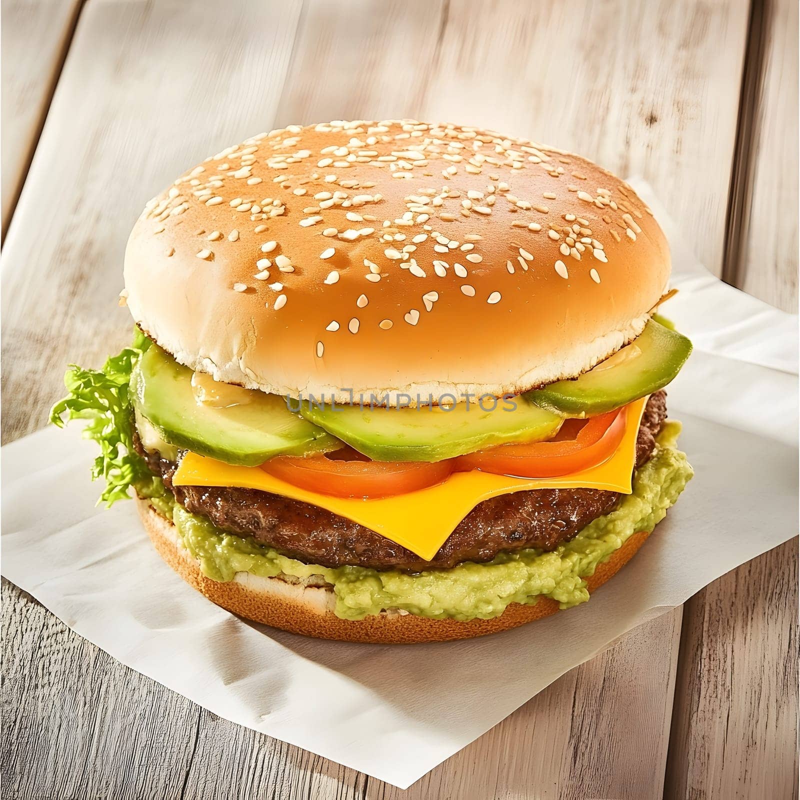 Avocado Burger Junk Fast Food Hamburger Meal Food