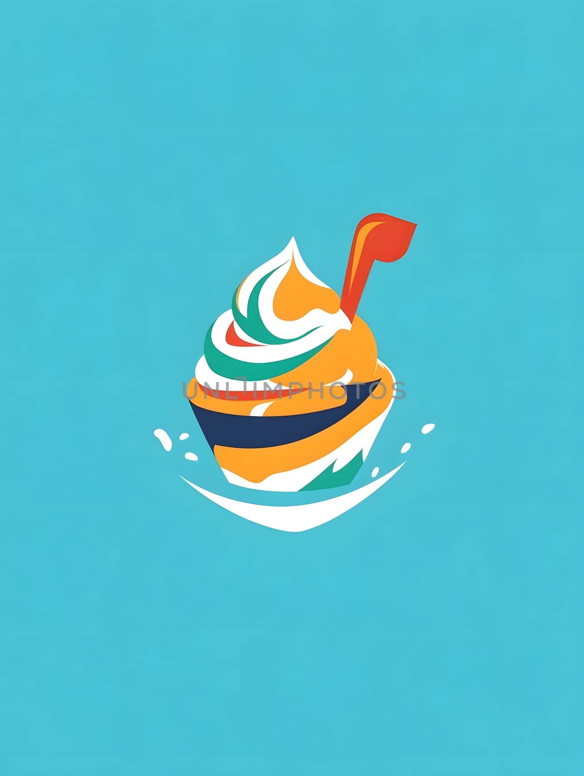 Sweet delicious ice cream cream dessert icon logo symbol