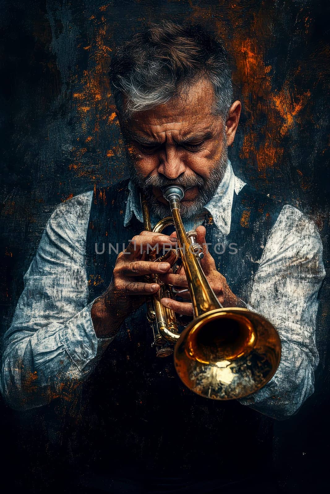 a jazz bar stage. AI generative.
