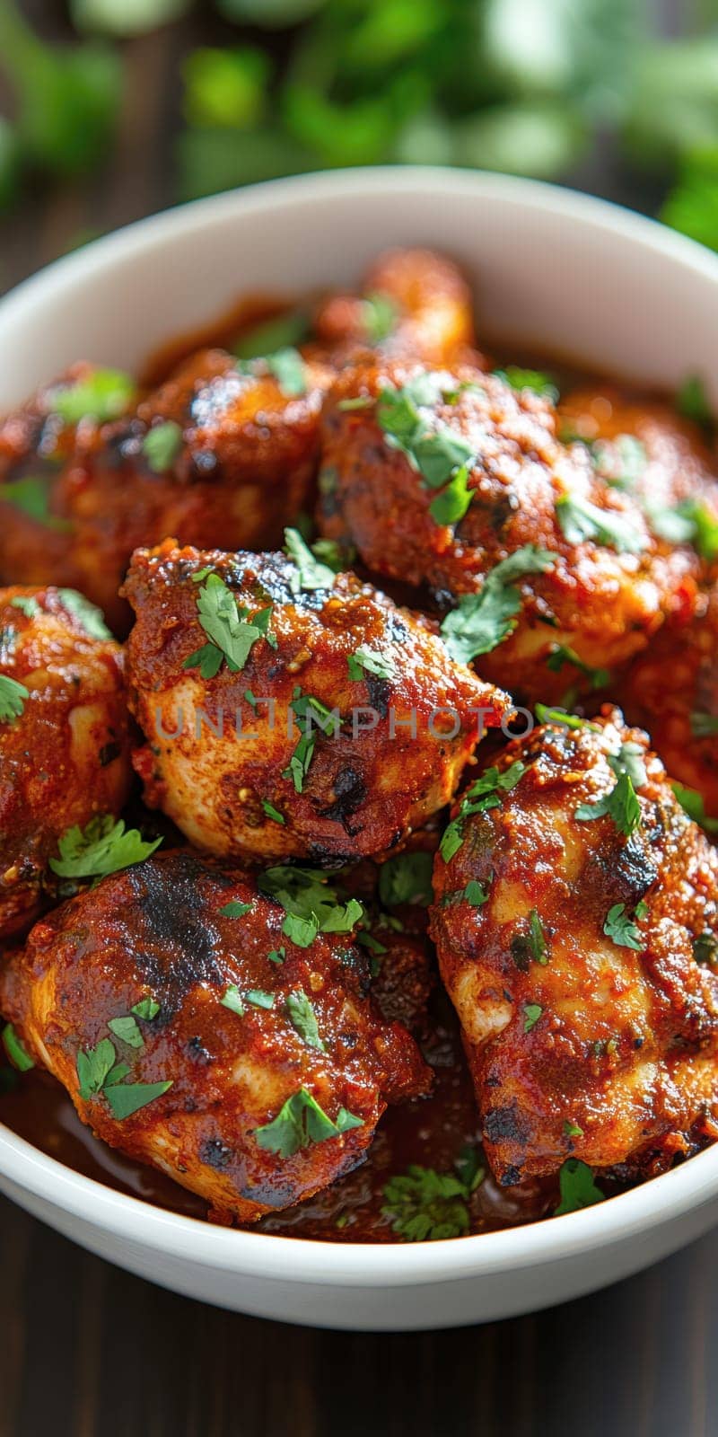 Chicken Masala dish. AI generative.