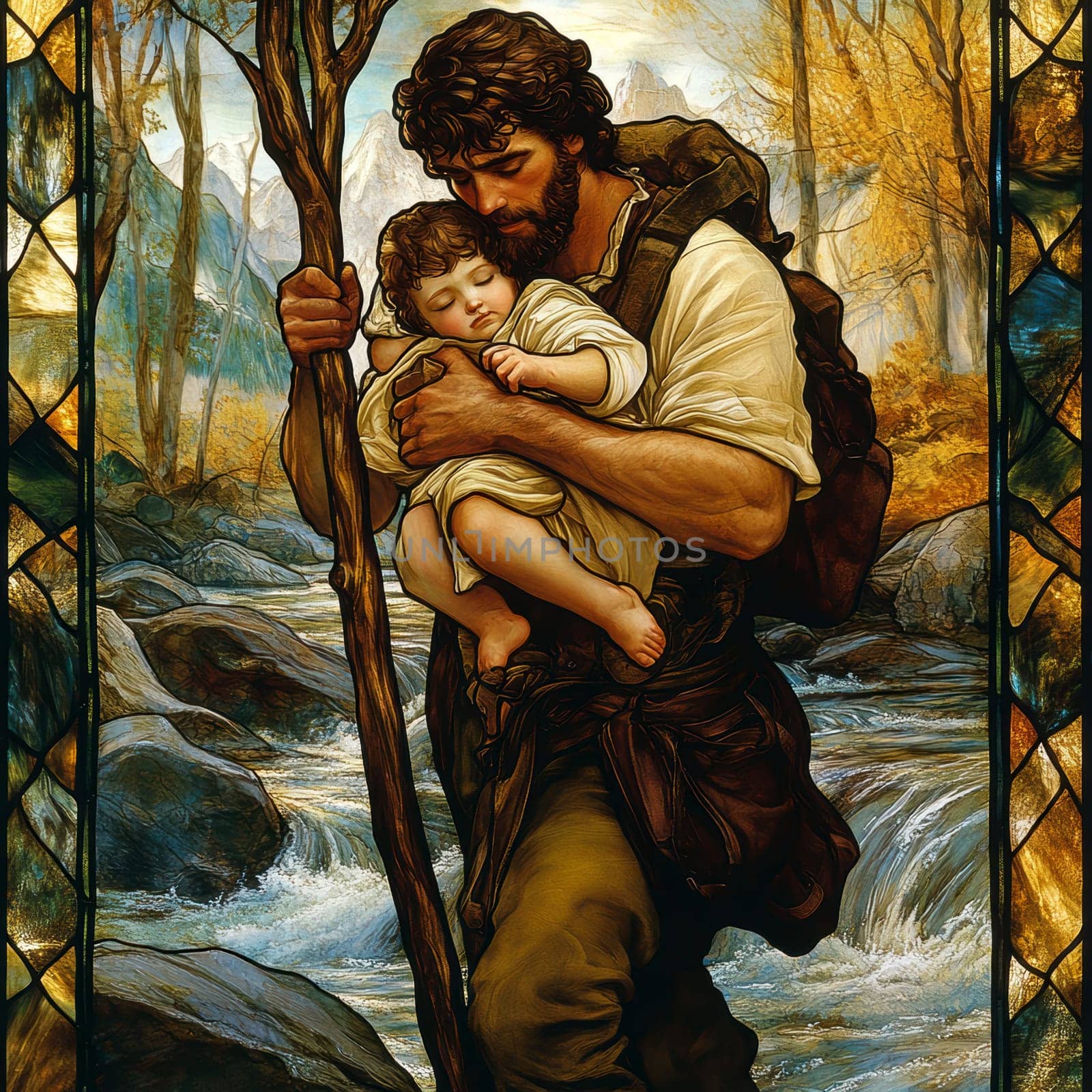 St. Christopher. AI generative.