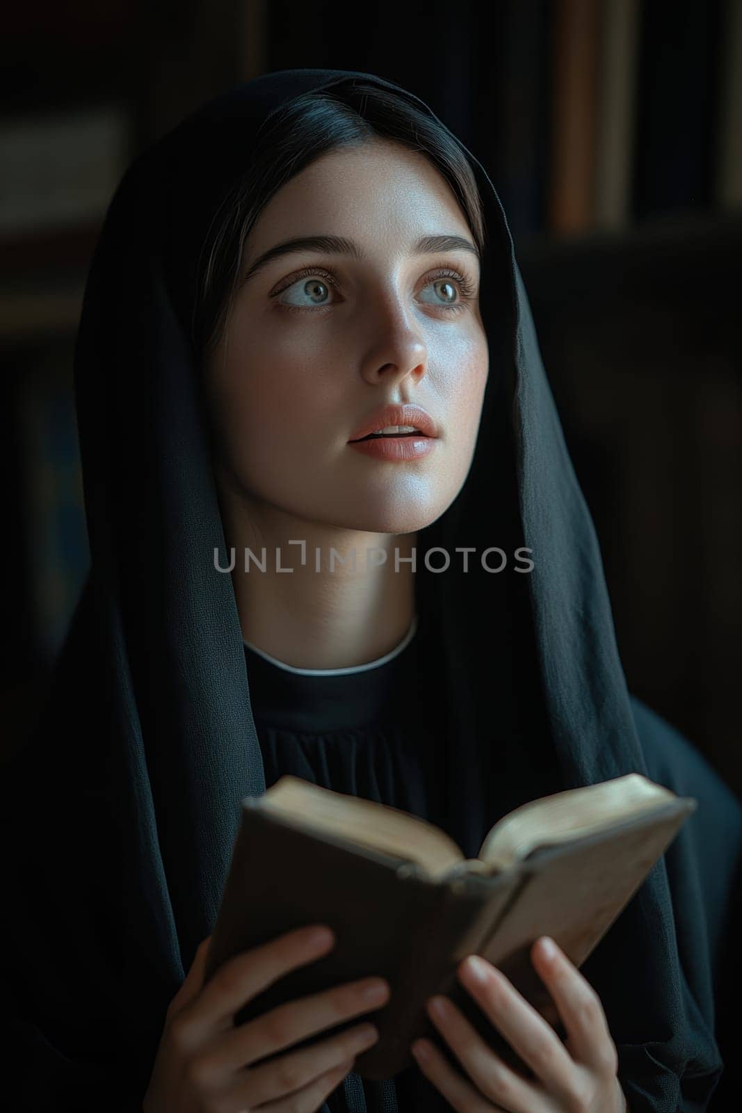 Portrait of Saint Magdalene. AI generative.
